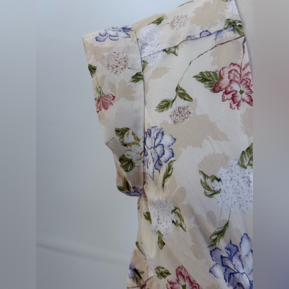 Sofía The Label Floral Cut-Out Maxi Cream Pastel Print Deep V Boho Summer Dress - Picture 9 of 16